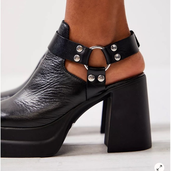 Free People Shoes - Free People Black Leather Platform Heels